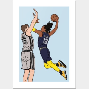 Ja Morant Dunks on Jakob Poeltl Posters and Art